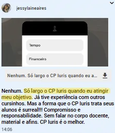 Jessylaine: “Só largo o CP Iuris quando eu atingir meu objetivo.”