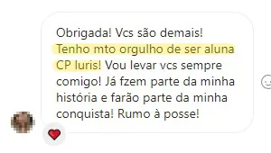 Aluna: “Tenho muito orgulho de ser aluna CP Iuris!”